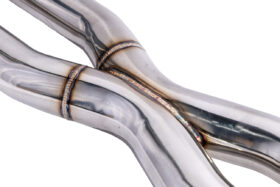 Extreme Online Store EOS Corvette C6 6.0L 6.2L T-304 Stainless Steel 2.5 In X Pipe Brushed Silver for C6 Corvette - Image 6
