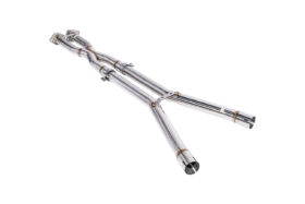 EOS 2005-2008 Chevrolet Corvette C6 6.0L 6.2L T-304 Stainless Steel 2.5 In X Pipe Brushed Silver