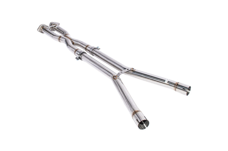 EOS 2005-2008 Chevrolet Corvette C6 6.0L 6.2L T-304 Stainless Steel 2.5 In X Pipe Brushed Silver