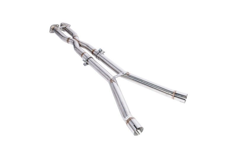 EOS 2006-2008 Corvette C6 6.0L 6.2L Automatic 6 Speed Stainless Steel 2.5 In X Pipe Brushed Silver