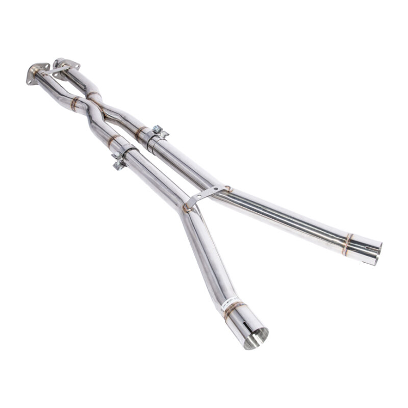 EOS 2006-2008 Corvette C6 6.0L 6.2L Automatic 6 Speed Stainless Steel 2.5 In X Pipe Brushed Silver