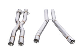 Extreme Online Store EOS Corvette C6 6.0L 6.2L Automatic 6 Speed Stainless Steel 2.5 In X Pipe Brushed Silver for C6