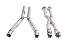 Extreme Online Store EOS Corvette C6 6.2L V8 LS3 Brushed Silver Stainless Steel 2.5 In X Pipe for C6 Corvette - Image 3