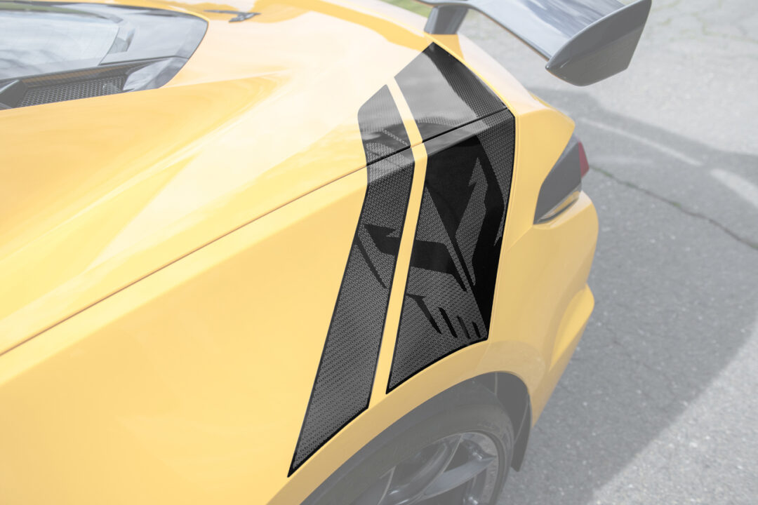 EOS 2020-2025 Corvette C8 E-Ray Z06 Rear Carbon Flash Fender Stripes