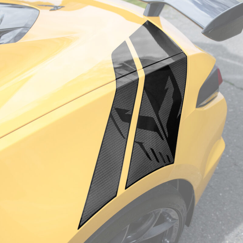 EOS 2020-2025 Corvette C8 E-Ray Z06 Rear Carbon Flash Fender Stripes