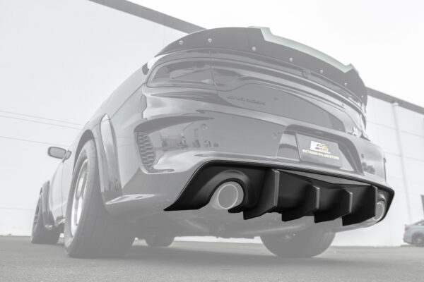 EOS 2020-2025 Dodge Charger Rear Bumper Exhaust Matte Black Diffuser