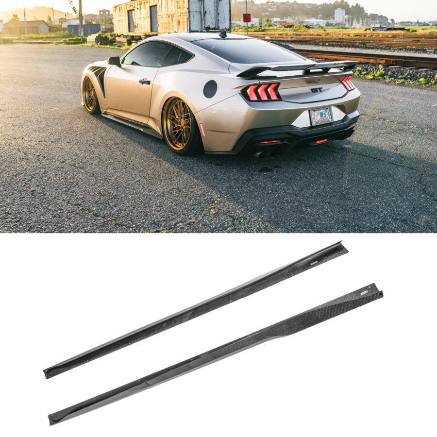 FFP 2024-2026 Ford Mustang S650 Dry Carbon Fiber Side Skirts Extension