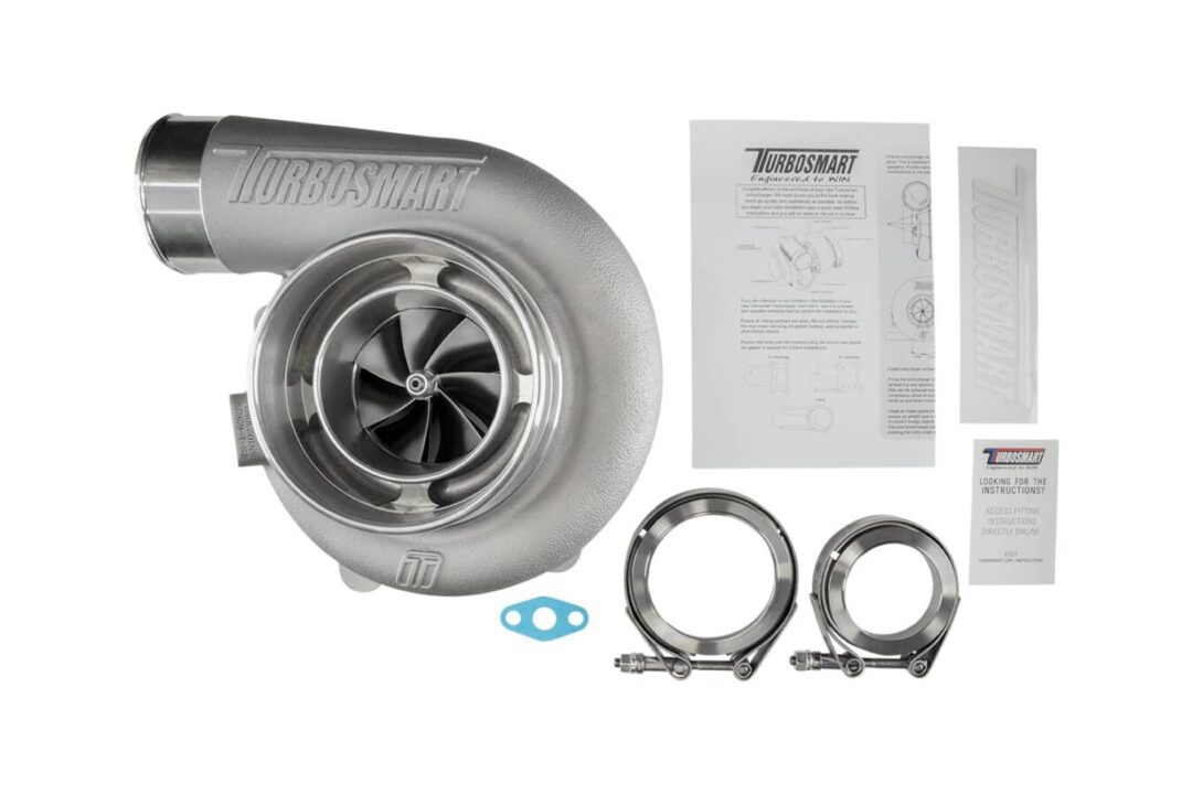 Alternative view of Turbosmart TS-1 Performance Turbocharger 6262 V-Band 0.82AR Externally Wastegated (Reversed Rotation)