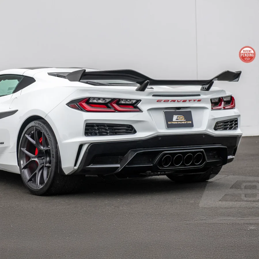 Extreme Online Store EOS Corvette C8 Z06 Carbon Fiber Rear High Wing Spoiler for C8 Corvette - Image 2
