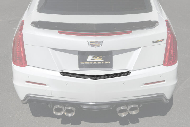 EOS 2015-2019 Cadillac ATS ATS-V Dry Carbon Fiber Rear Trunk Applique Insert Trim