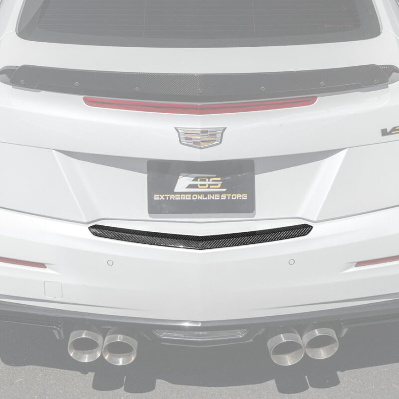 EOS 2015-2019 Cadillac ATS ATS-V Dry Carbon Fiber Rear Trunk Applique Insert Trim