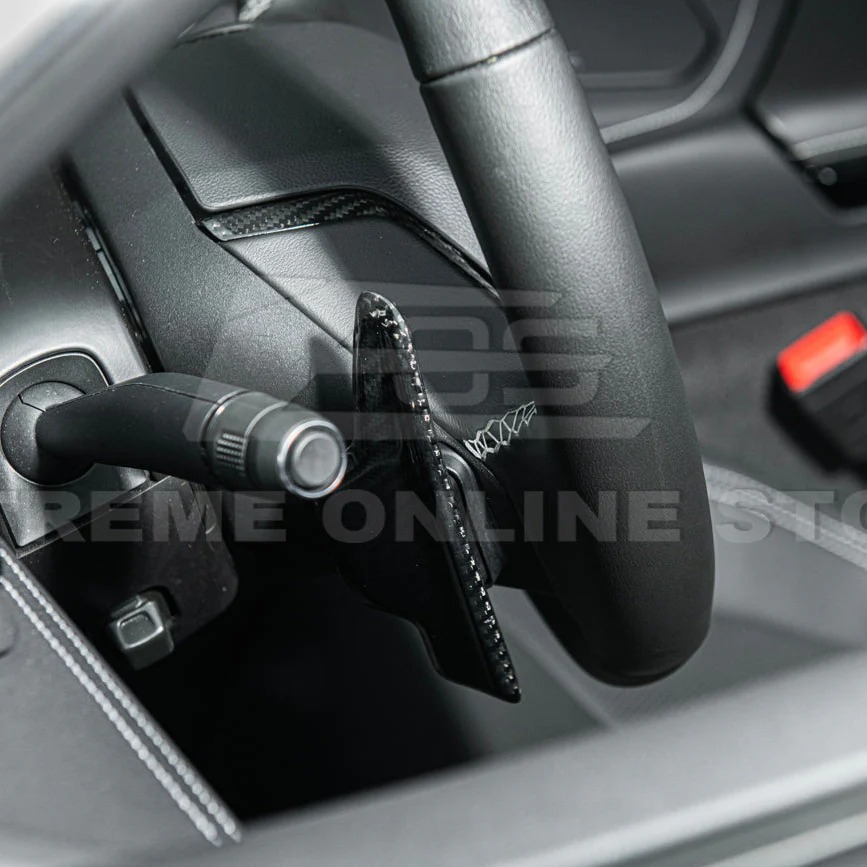 EOS 2020-2026 Corvette C8 Dry Carbon Fiber Steering Wheel Paddle Shifters Replacement - Image 9