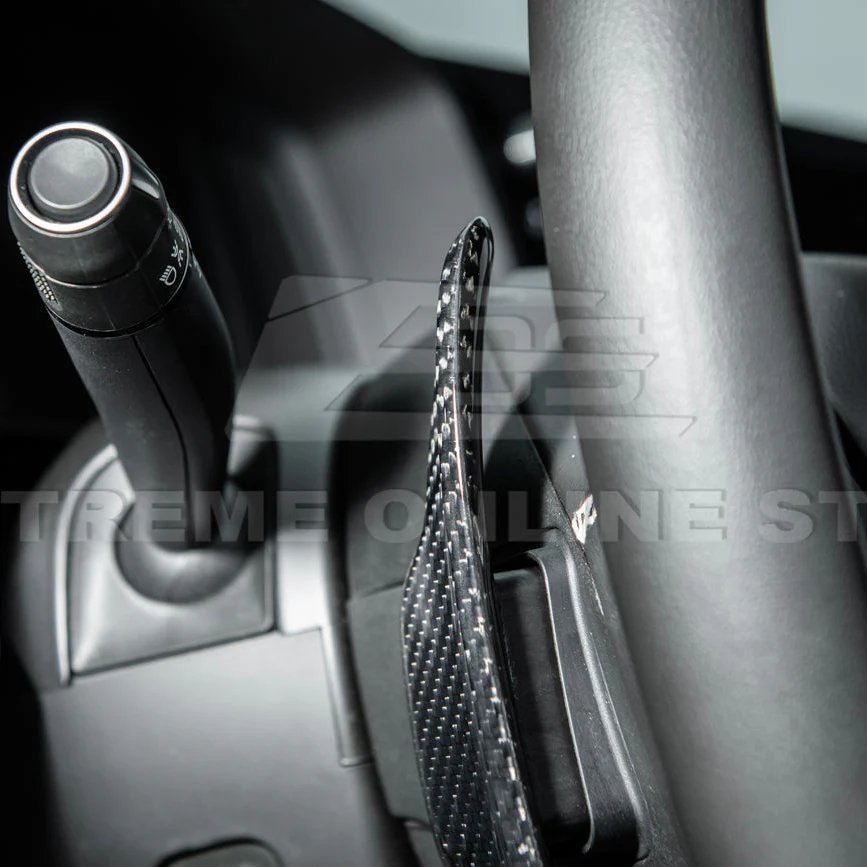 EOS 2020-2026 Corvette C8 Dry Carbon Fiber Steering Wheel Paddle Shifters Replacement - Image 5