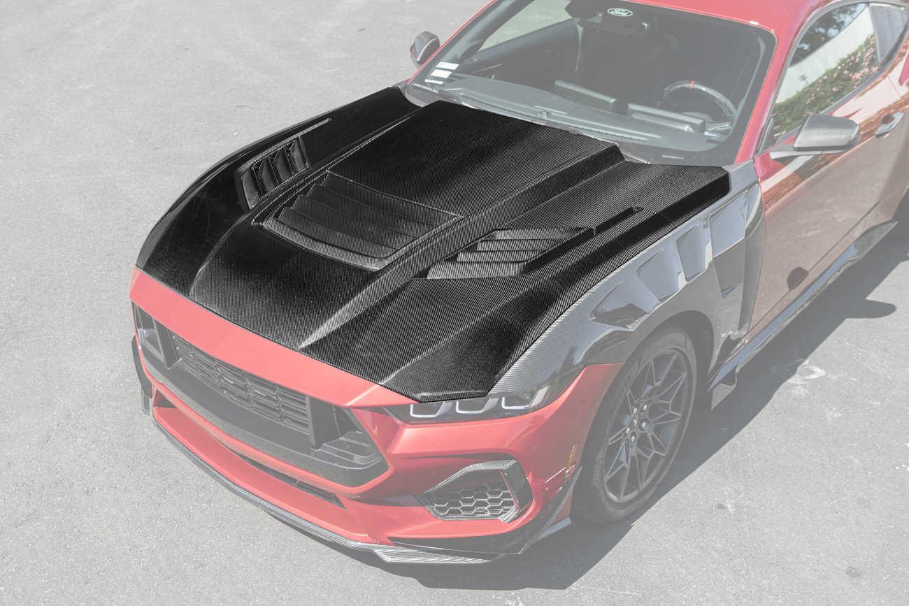 FFP 2024-2026 Ford Mustang Front Super Snake Style Bumper Hood Vented Cover