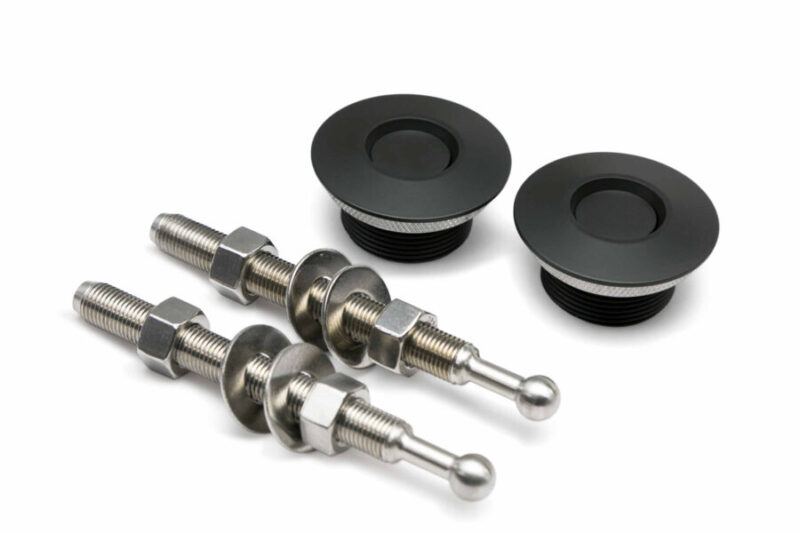 AC Quik-Latch QL38 Low Profile Hood Pin Kit - Black (1.75" DIA) - No Lock