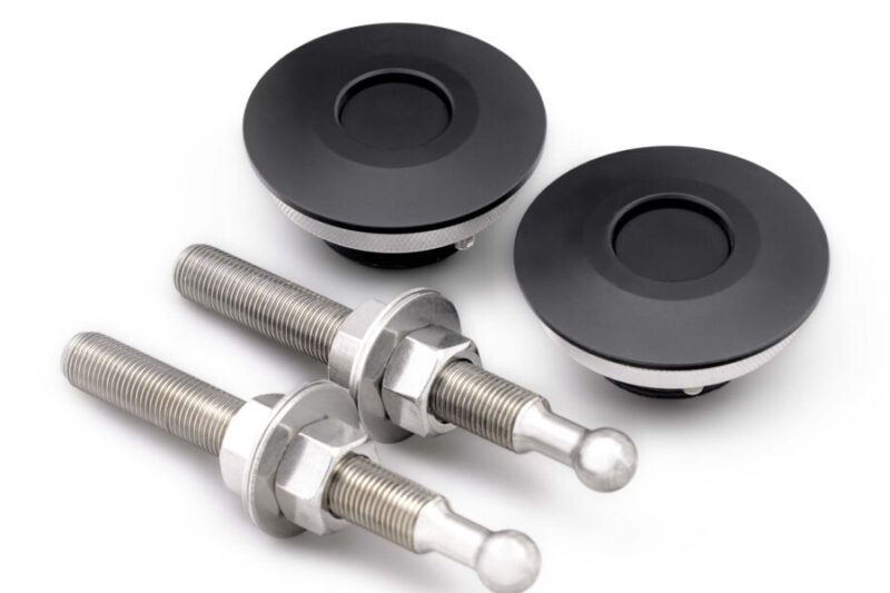 Quik-Latch QL50 Low Profile Hood Pin Kit - Black (2.50" DIA) - No Lock