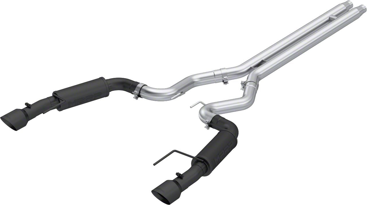 MBRP Armor BLK Cat-Back Exhaust; Race Version (2024-2026 Mustang GT Fastback w/o Active Exhaust)