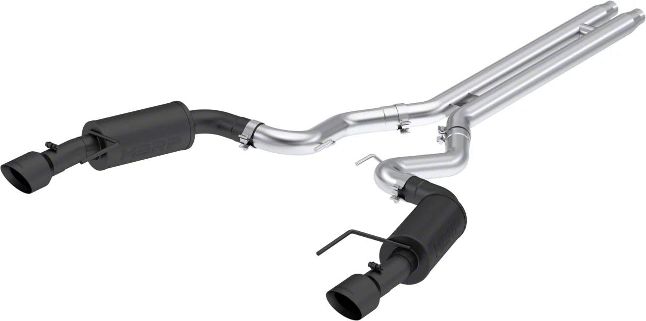 MBRP 2024-2026 Ford Mustang GT Armor BLK Cat-Back Exhaust Street Version - Black Chrome Tips