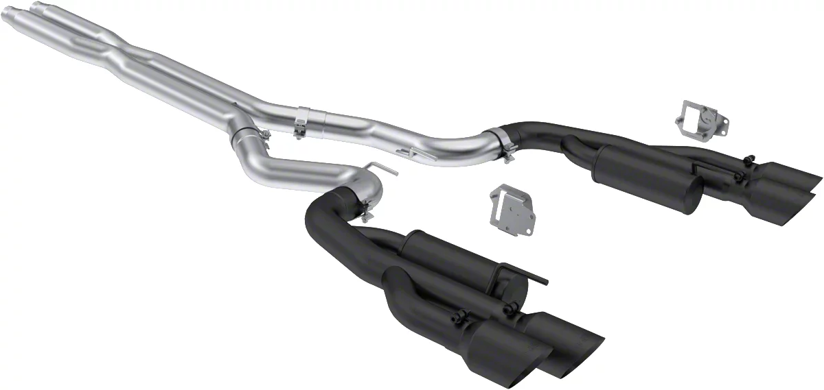 MBRP Armor BLK Valve Delete Cat-Back Exhaust; Race Version (2024-2026 Mustang GT w/ Active Exhaust)
