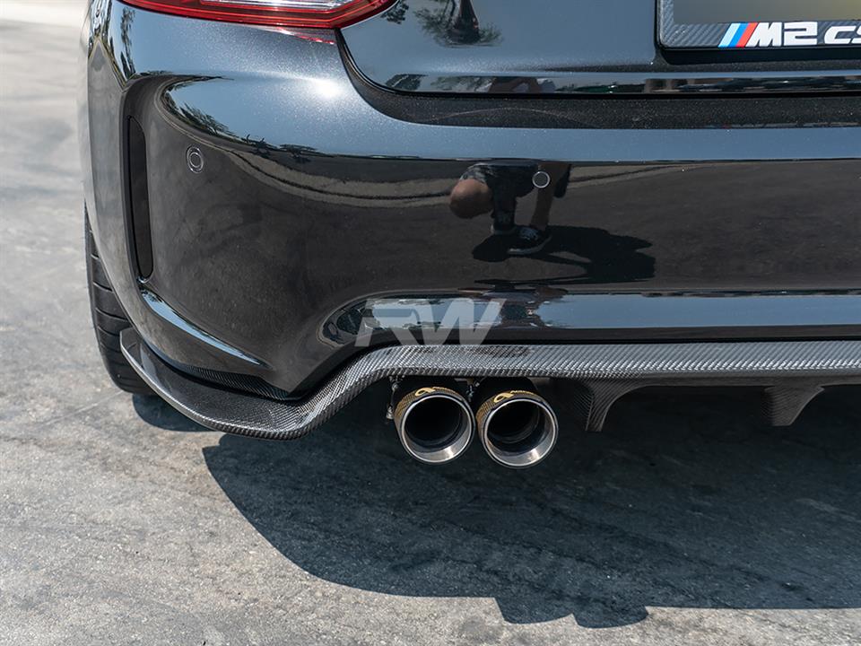 RW Carbon 2016-2021 BMW F87 M2 3D Style Carbon Fiber Diffuser - Image 10