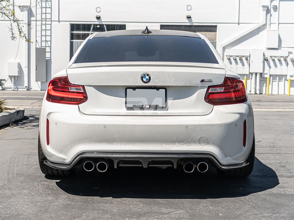 RW Carbon 2016-2021 BMW F87 M2 3D Style Carbon Fiber Diffuser - Image 12