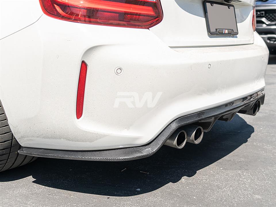 RW Carbon 2016-2021 BMW F87 M2 3D Style Carbon Fiber Diffuser - Image 11