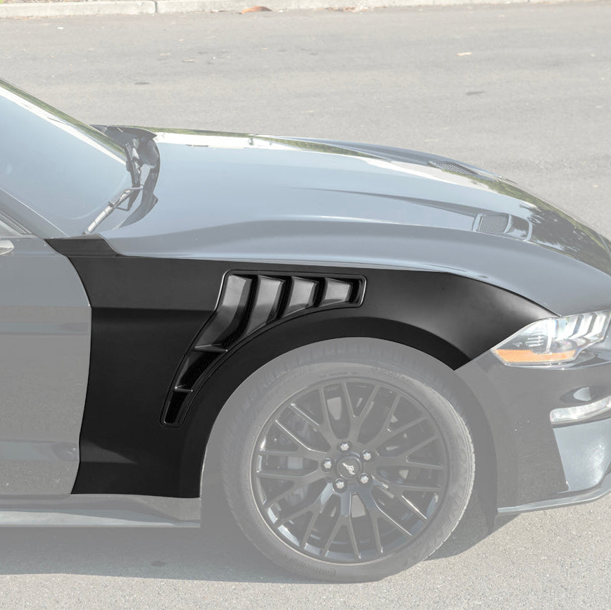 FFP 2018-2023 Ford Mustang S550 GTD Style Primed Black Front Side Vented Fenders