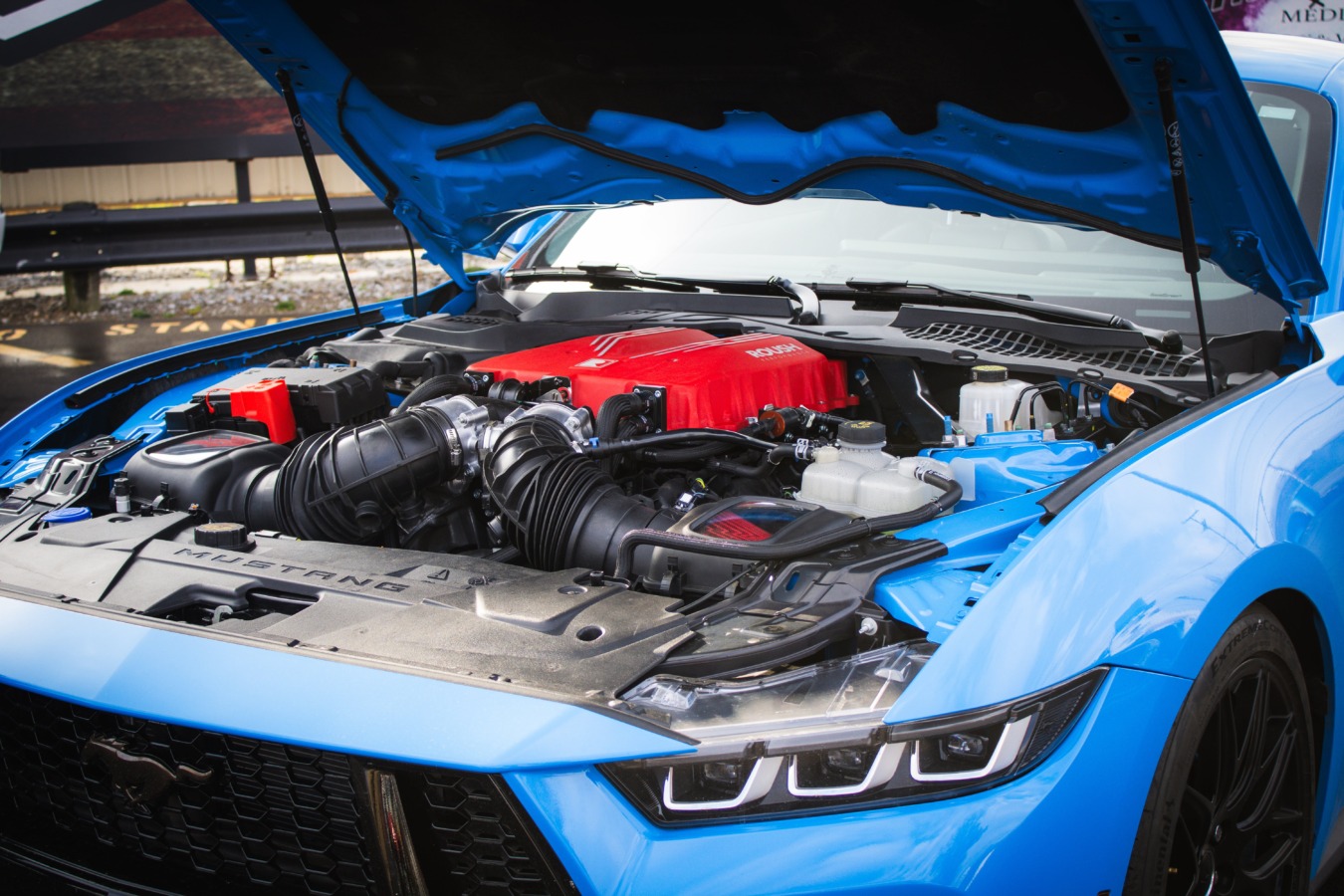 Roush 2026 Mustang 810HP — supercharger detail with intake