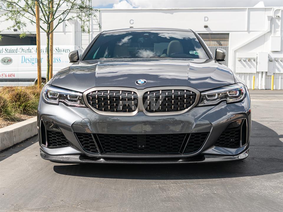 RW Carbon 2019-2022 BMW G20 3D Style Carbon Fiber Front Lip Spoiler - Image 14