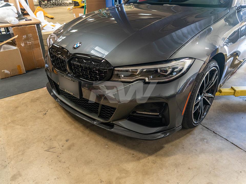 RW Carbon 2019-2022 BMW G20 3D Style Carbon Fiber Front Lip Spoiler - Image 19