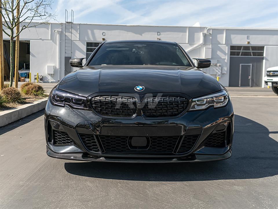 RW Carbon 2019-2022 BMW G20 3D Style Carbon Fiber Front Lip Spoiler - Image 8