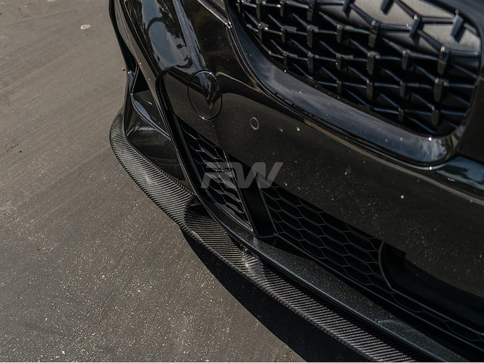 RW Carbon 2019-2022 BMW G20 3D Style Carbon Fiber Front Lip Spoiler - Image 9