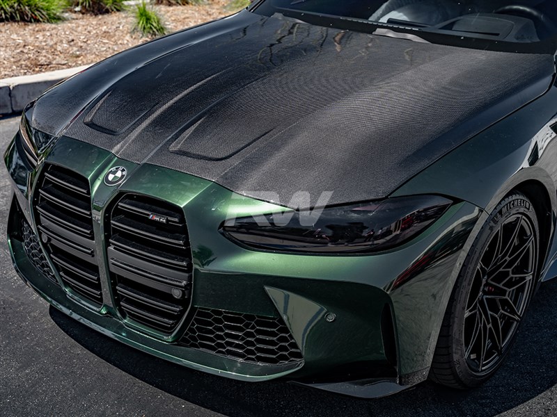 RW Carbon 2021-2026 BMW G8X M3/M4 OEM Style Carbon Fiber Hood - Image 5