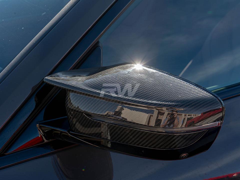 RW Carbon 2022-2026 BMW G1X/G20/G26 M-Style Carbon Fiber Mirror Caps