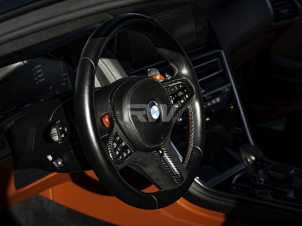 RW Carbon 2019-2026 BMW 8 Series M8 Carbon Fiber Alcantara Steering Wheel Trim - Image 4