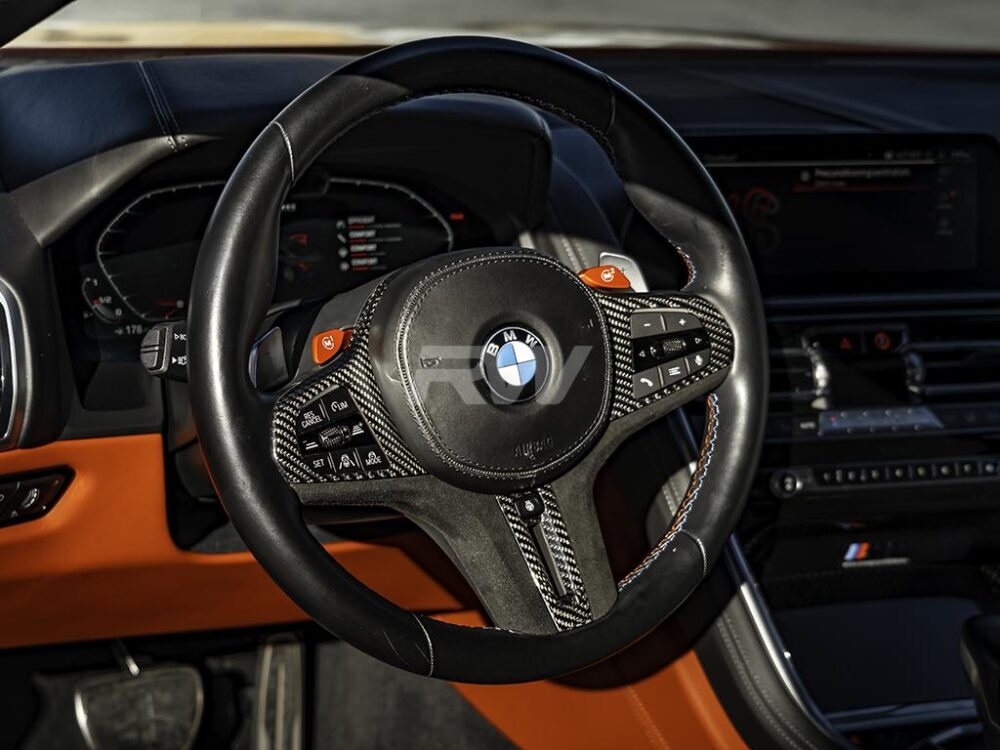 RW Carbon 2019-2026 BMW 8 Series M8 Carbon Fiber Alcantara Steering Wheel Trim - Image 6