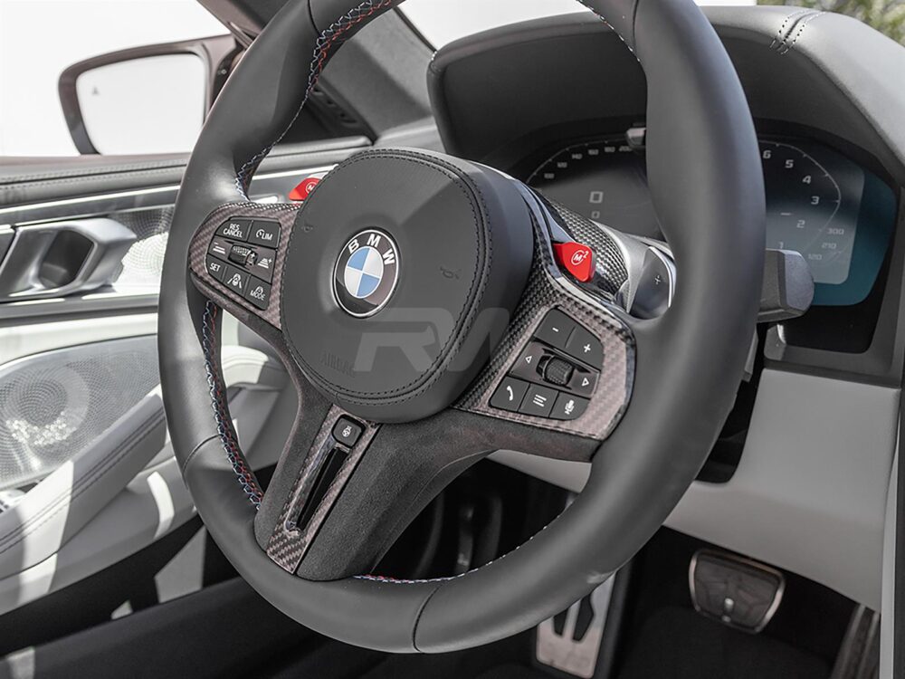 RW Carbon 2019-2026 BMW 8 Series M8 Carbon Fiber Alcantara Steering Wheel Trim