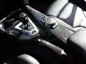 RW Carbon Carbon Fiber Alcantara E-Brake Handle for BMW M2 - Image 2