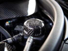 RW Carbon Carbon Fiber Charge Cooler Tank Cap Cover for BMW M3 - Image 2