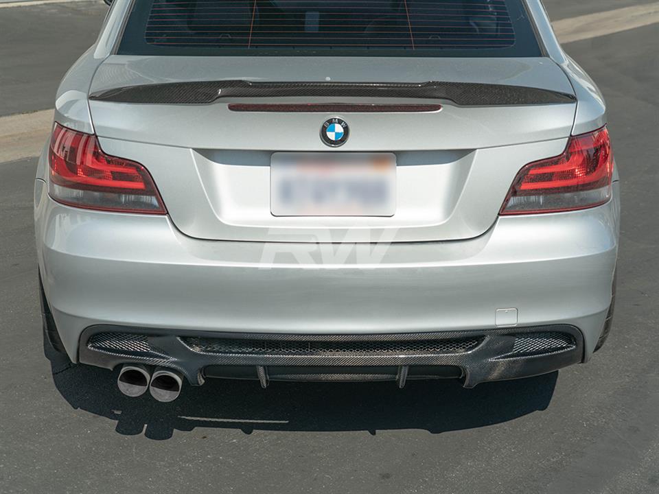 RW Carbon 2008-2013 BMW E82 E88 Perf. Style Carbon Fiber Diffuser - Image 4