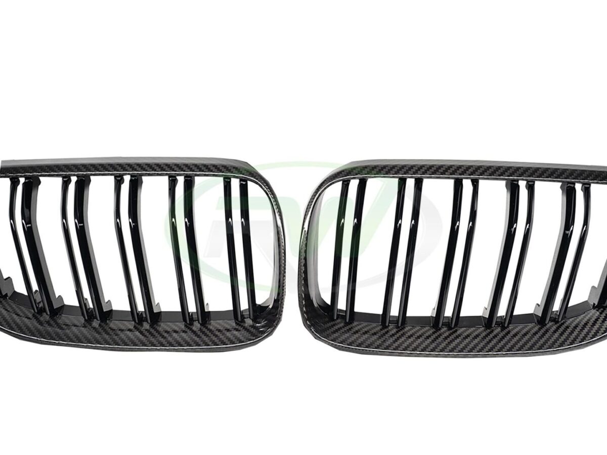 RW Carbon 2006-2011 BMW E92 E93 Carbon Fiber Double Slat Grilles - Image 3