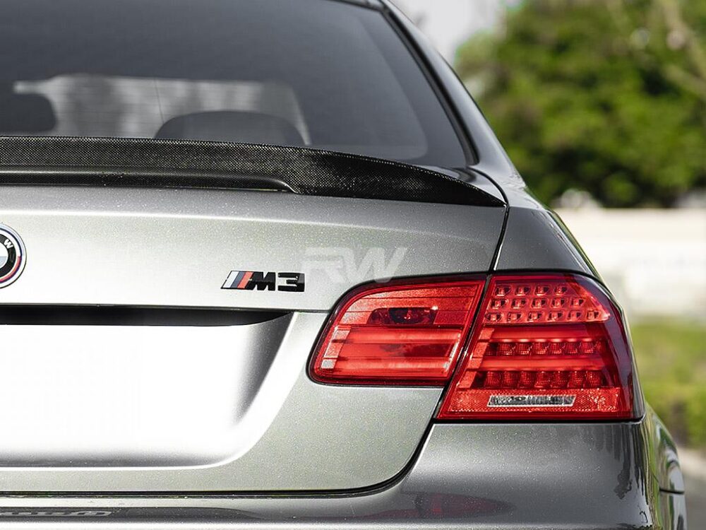 RW Carbon 2007-2013 BMW E92 M3 1x1 Carbon Fiber Perf Style Trunk Spoiler - Image 3