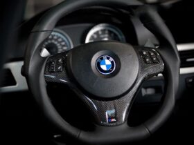 RW Carbon E9X M3 / E82 1M Carbon Fiber Steering Wheel Trim for BMW M3