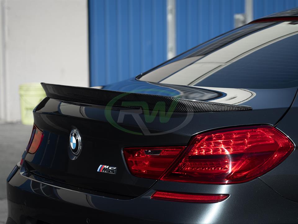 RW Carbon 2011-2016 BMW F10 CS Style Carbon Fiber Trunk Spoiler - Image 3