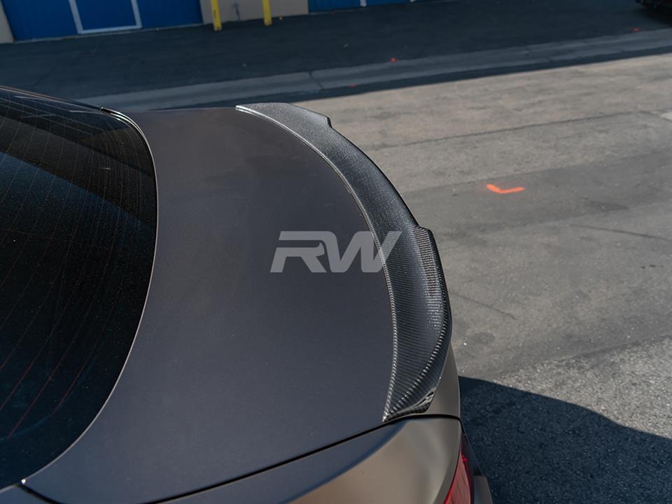 RW Carbon 2011-2016 BMW F10 CS Style Carbon Fiber Trunk Spoiler - Image 18