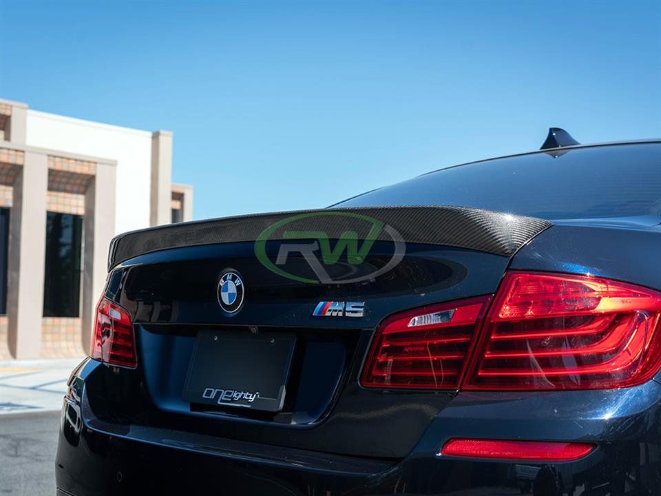 RW Carbon 2011-2016 BMW F10 DTM Carbon Fiber Trunk Spoiler - Image 13