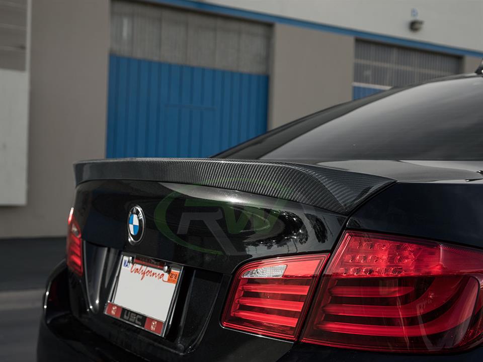 RW Carbon 2011-2016 BMW F10 DTM Carbon Fiber Trunk Spoiler - Image 17