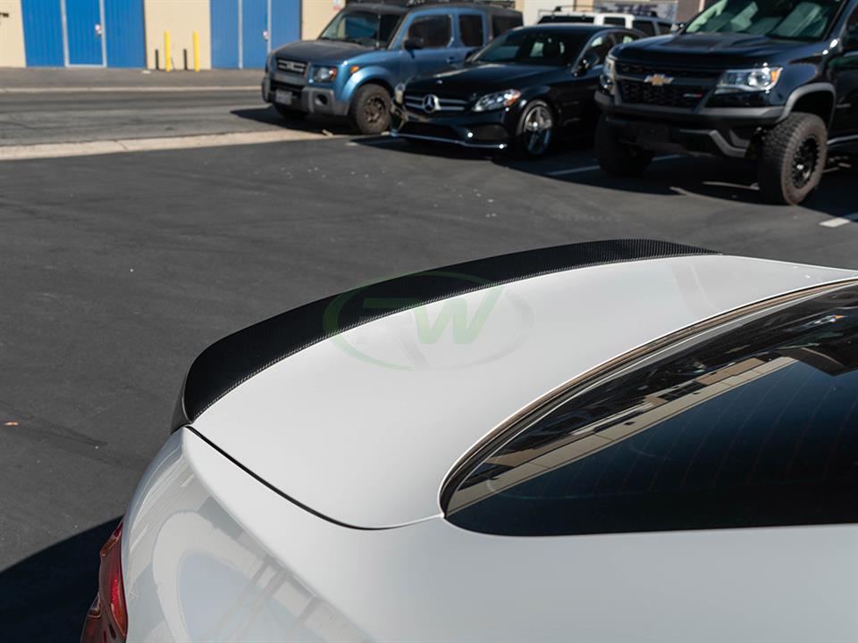 RW Carbon 2011-2016 BMW F10 DTM Carbon Fiber Trunk Spoiler - Image 4