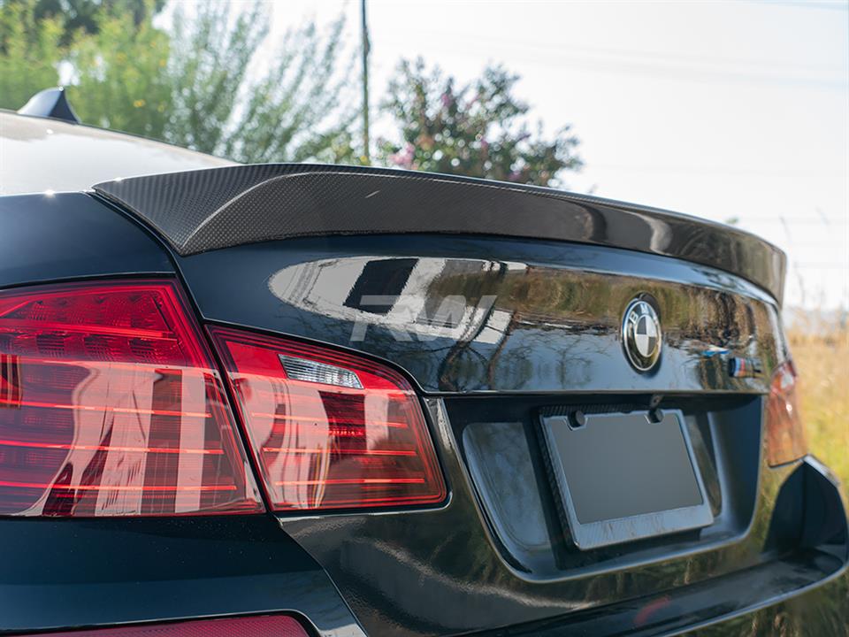 RW Carbon 2011-2016 BMW F10 DTM Carbon Fiber Trunk Spoiler - Image 10