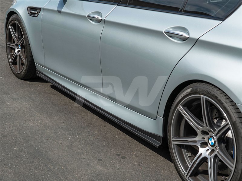 RW Carbon 2011-2016 BMW F10 F11 3D Style Carbon Fiber Side Skirt Extensions